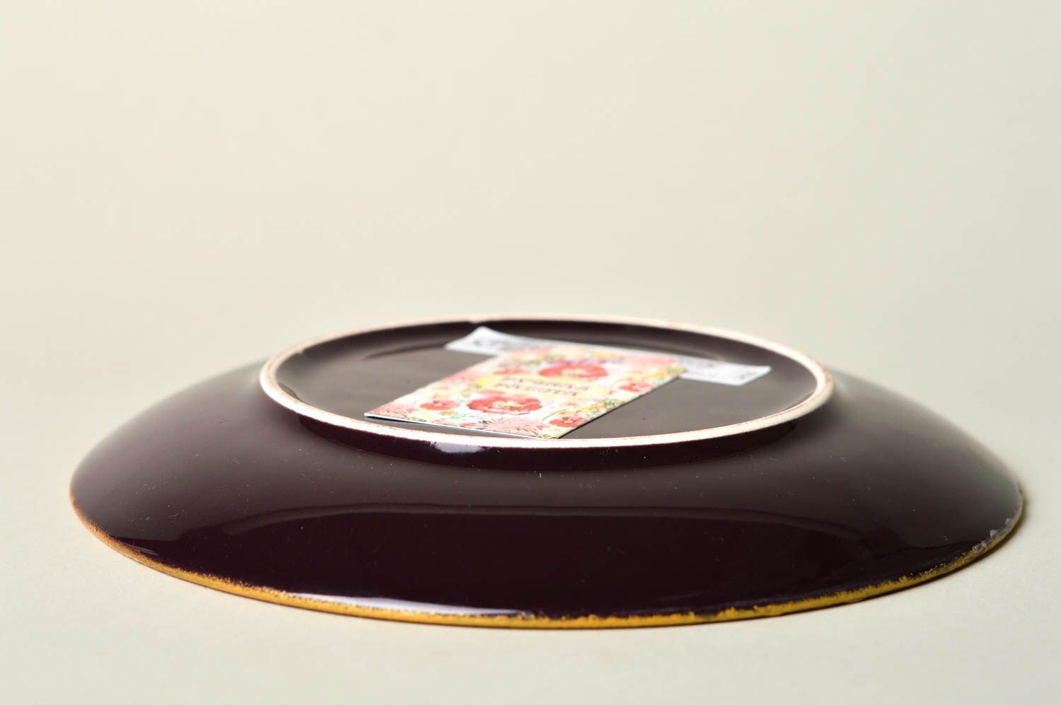 Керамическая тарелка ручной работы расписная тарелка с овечкой глиняная посуда фото 5
