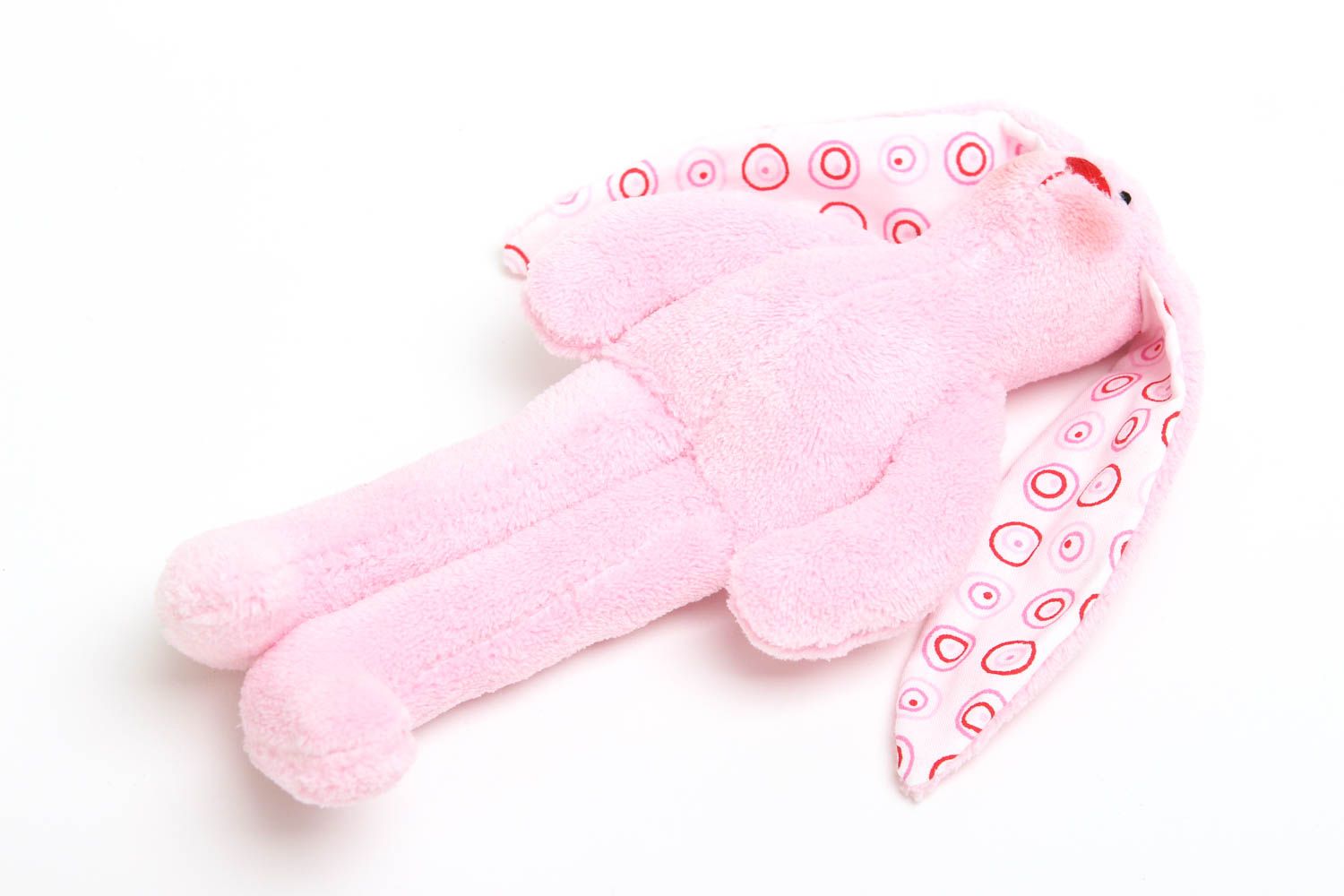 Handmade rosa Kuscheltier HaseStoff Spielzeug aus Trikotage Geschenk für Kinder foto 3