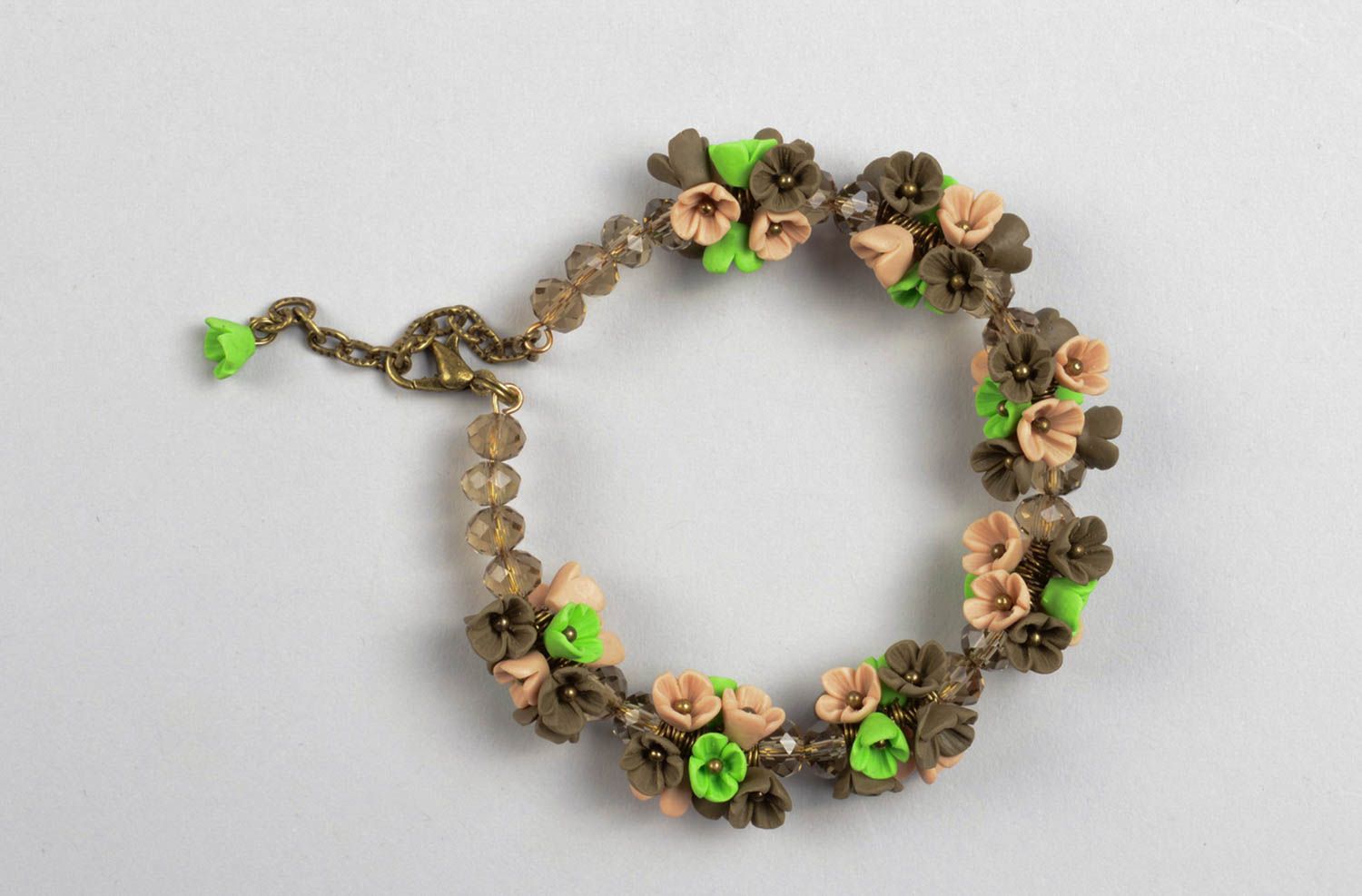 Handmade bracelet plastic fashion wrist bracelet designer flower chain bracelet photo 4