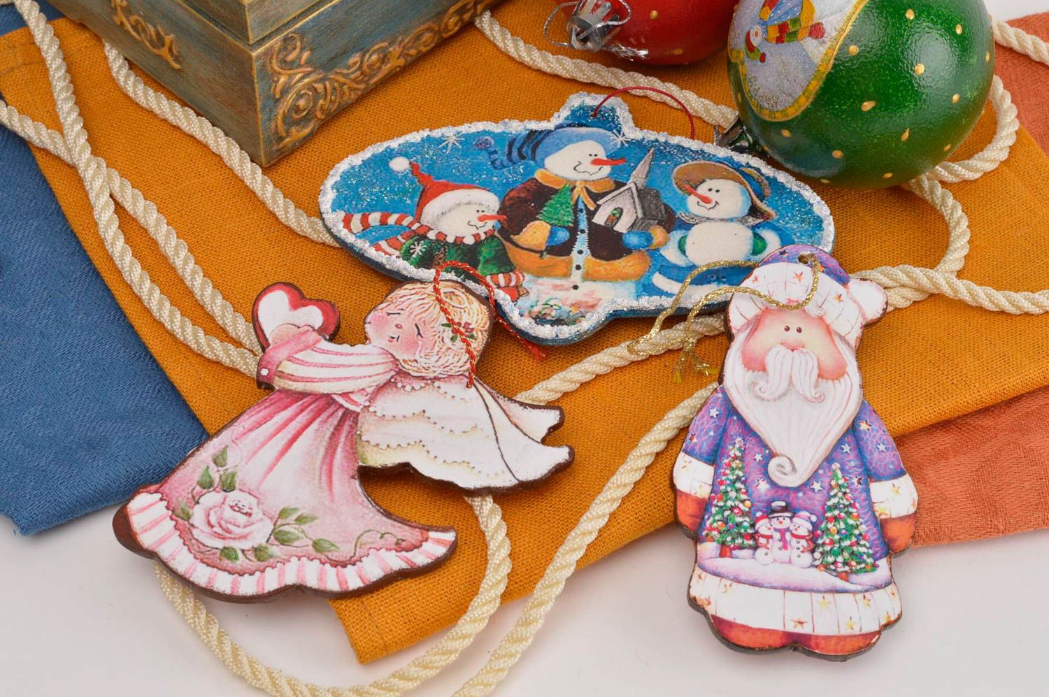 Decoraciones navideñas artesanales elementos decorativos regalo especial foto 1
