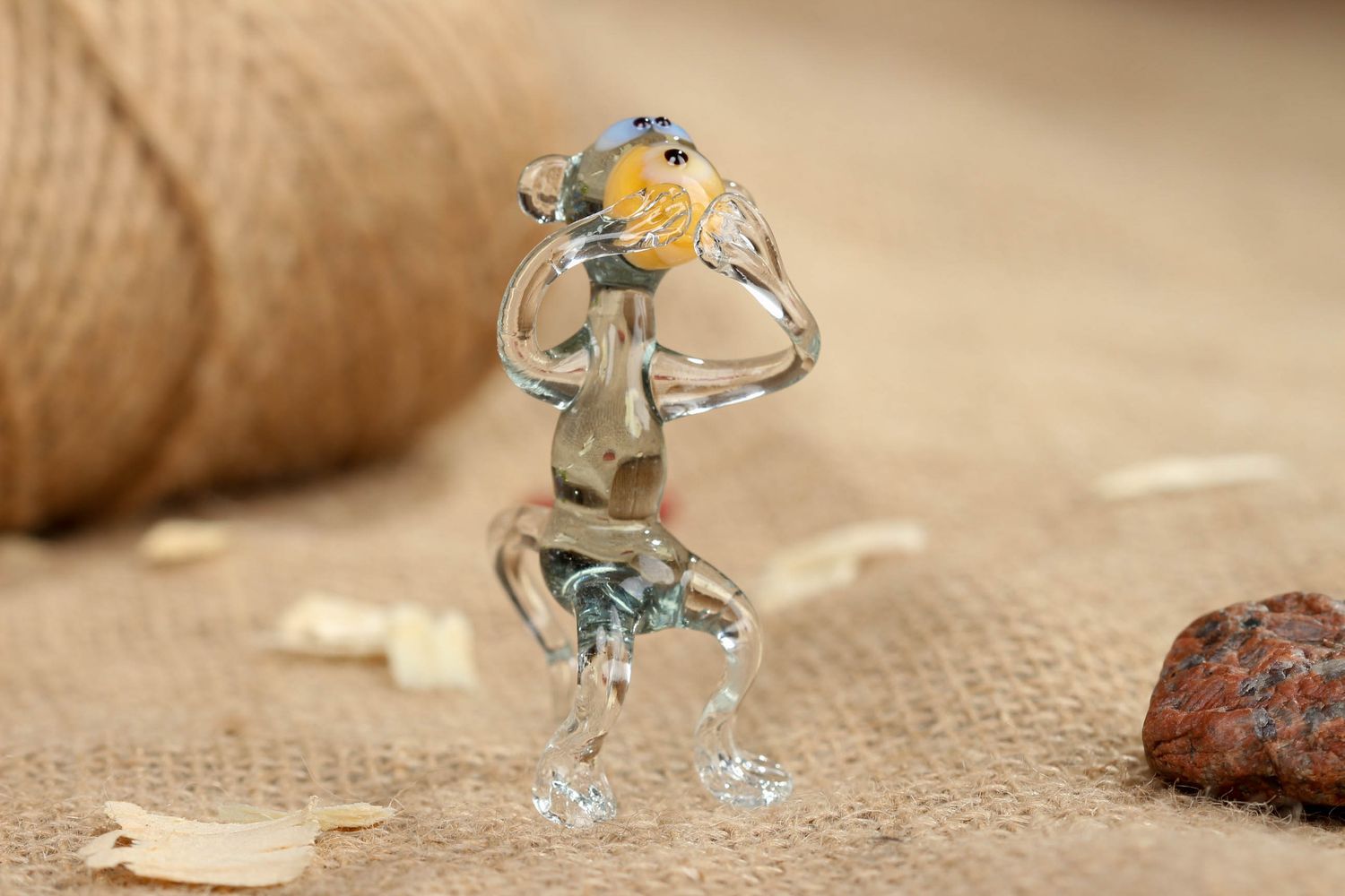 Cute lampwork glass figurine of monkey photo 5