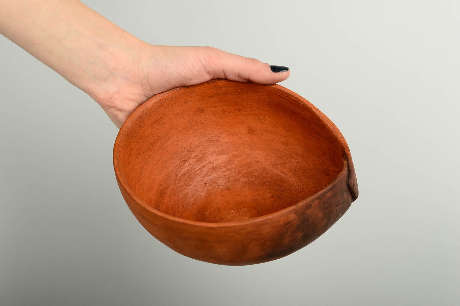 Clay bowl handmade pottery kitchen decor eco friendly tableware ceramic dish photo 1