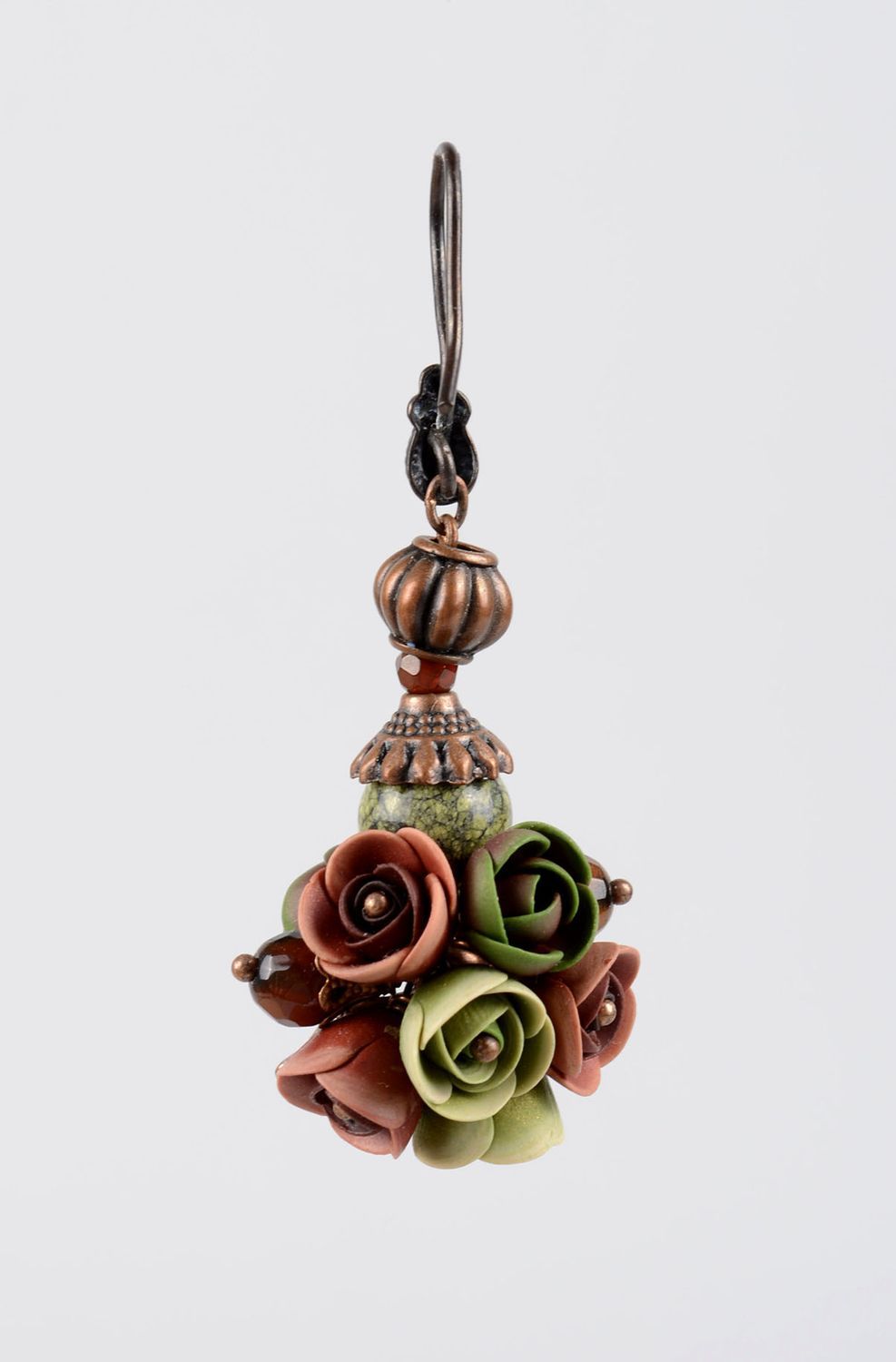 Stylish handmade flower earrings polymer clay ideas beautiful jewellery photo 2