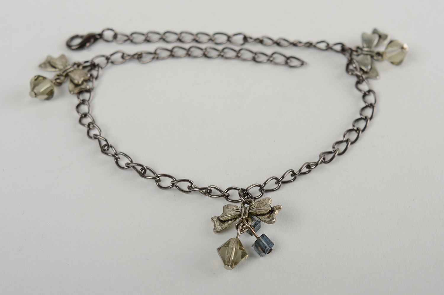 Unusual handmade metal bracelet chain bracelet with charms fashion trends photo 4