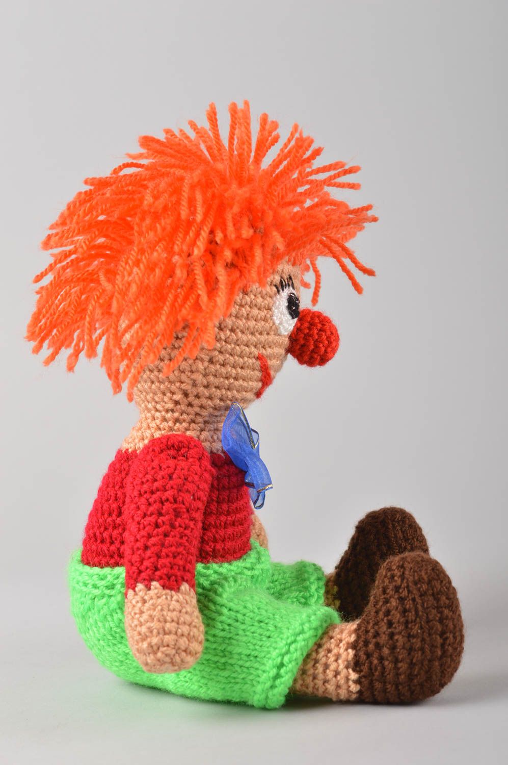 Мягкая игрушка ручной работы игрушки крючком детская игрушка Смешной клоун фото 5