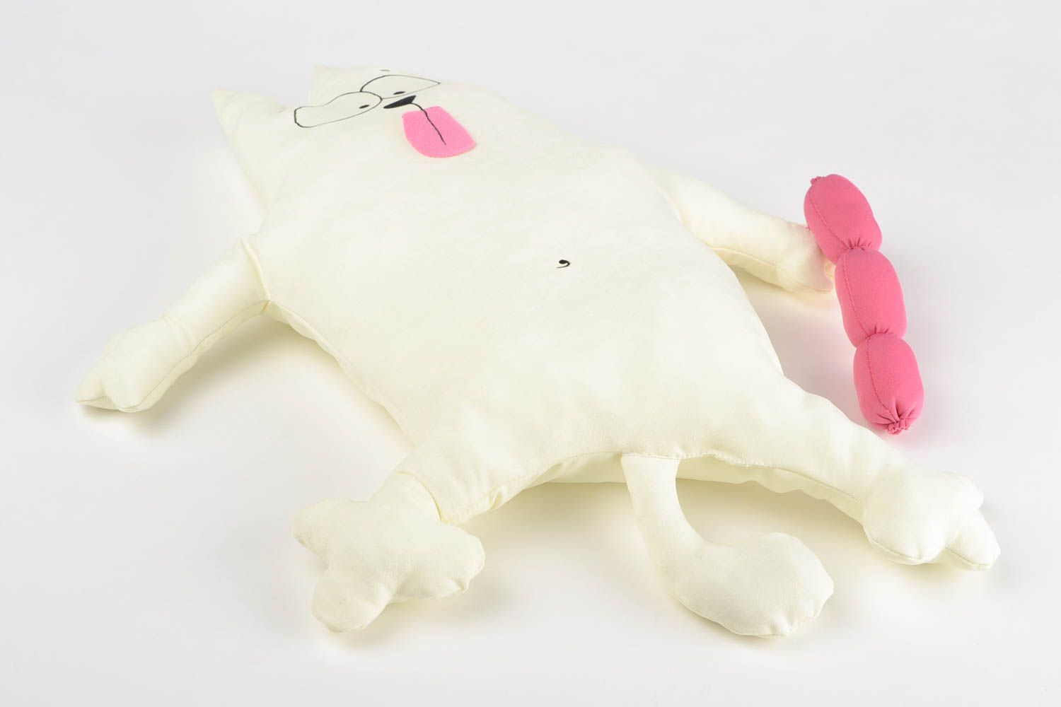 Coussin chat blanc Déco maison fait main en tissus design Coussin pour enfant photo 5