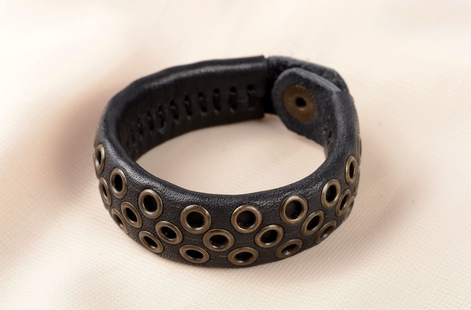 Damen Lederarmband handmade Designer Schmuck Armband schwarz Geschenk Ideen foto 5