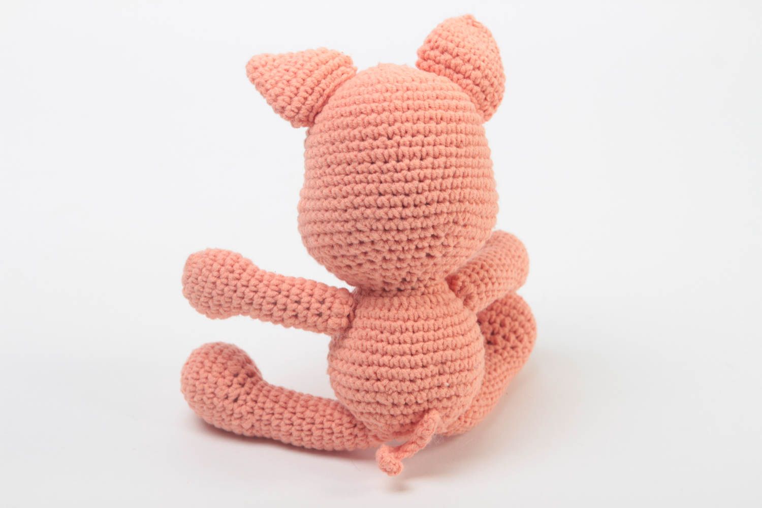 Pink crocheted toy soft handmade toy stylish interior decor cute gift toy photo 4