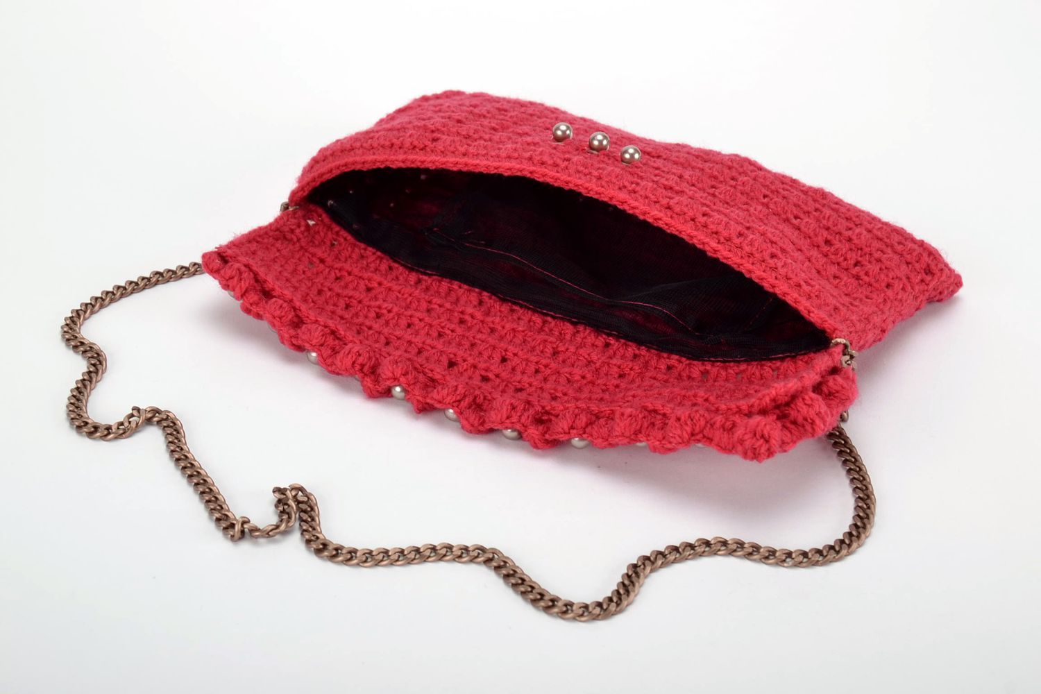 Handmade knitted purse photo 3
