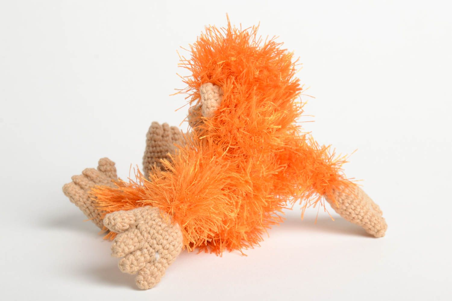 Peluche singe faite main Jouet tricot en coton au crochet Cadeau enfant original photo 3