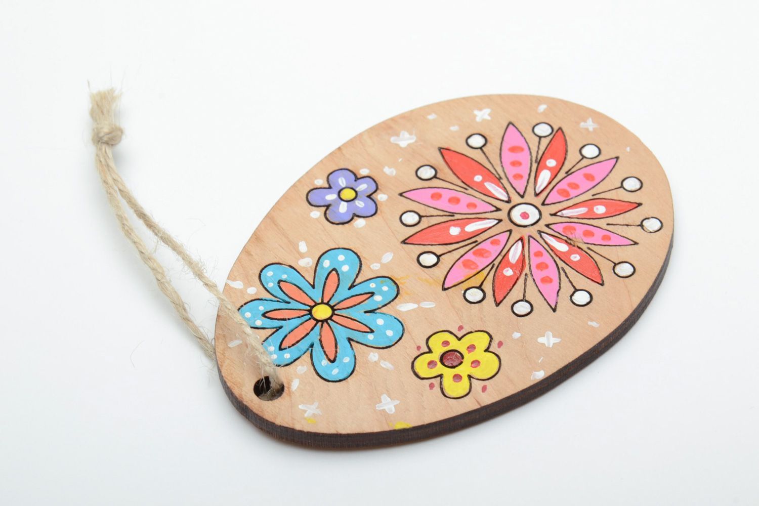 Painted plywood interior pendant magnet egg photo 4
