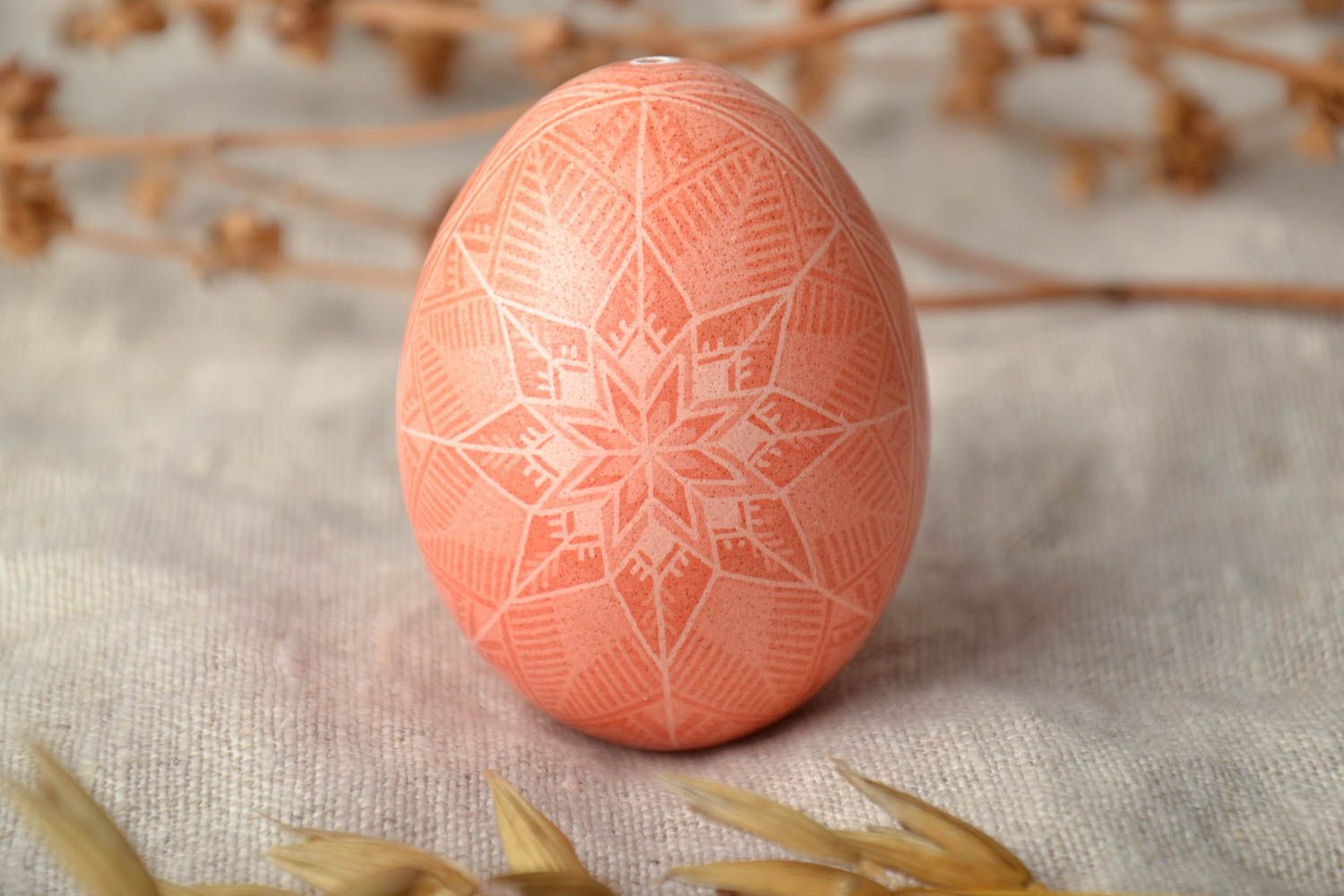Handmade painted egg with traditional symbolics photo 1