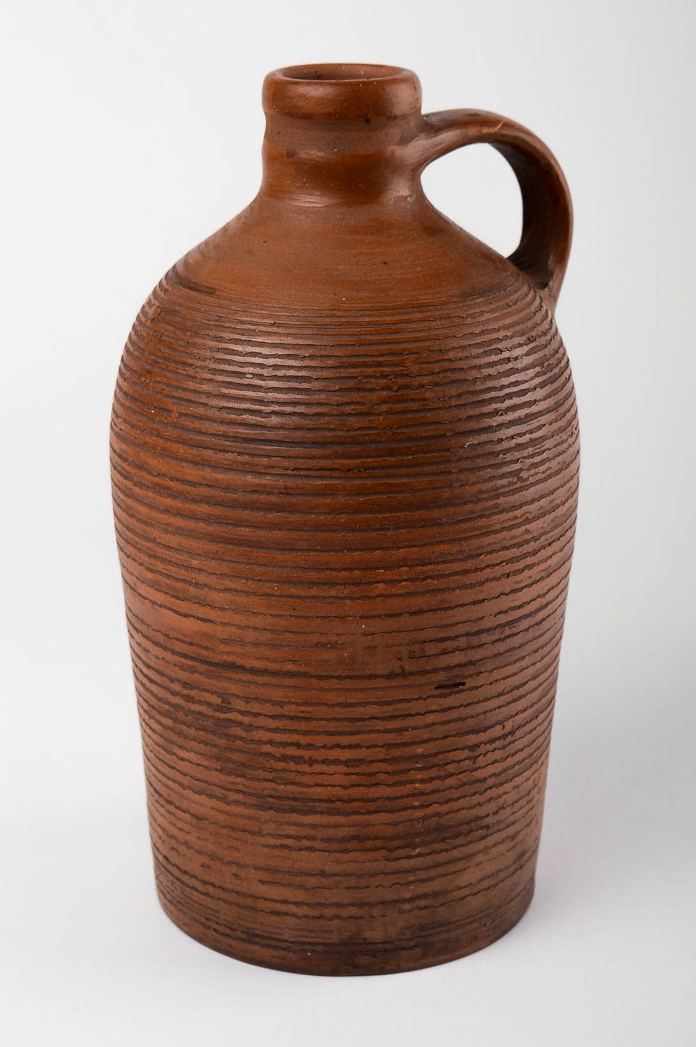 Garrafa de cerámica hecha a mano color marrón regalo original decoración de casa foto 3