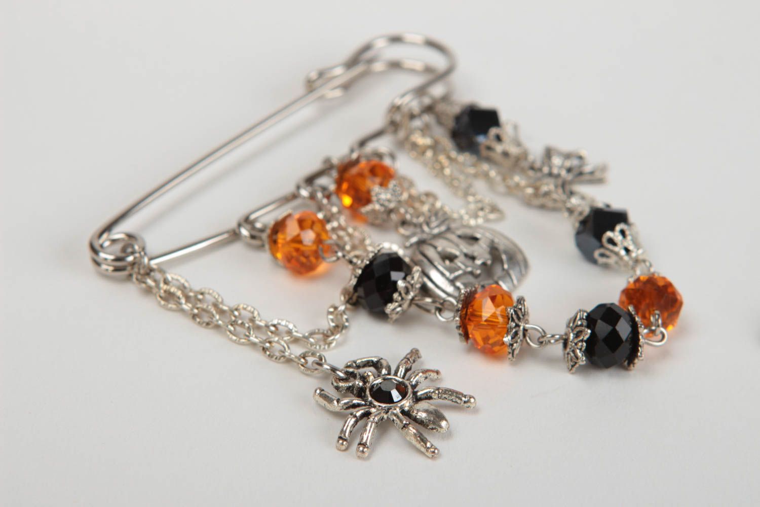Beautiful handmade jewelry set crystal brooch and earrings fashion accessories photo 3