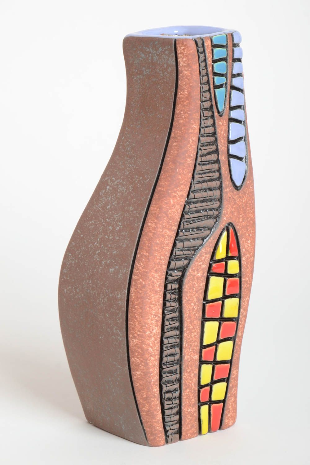 Deko Wohnzimmer Vase aus Ton handmade  Keramik Vase mit originellem Design foto 2