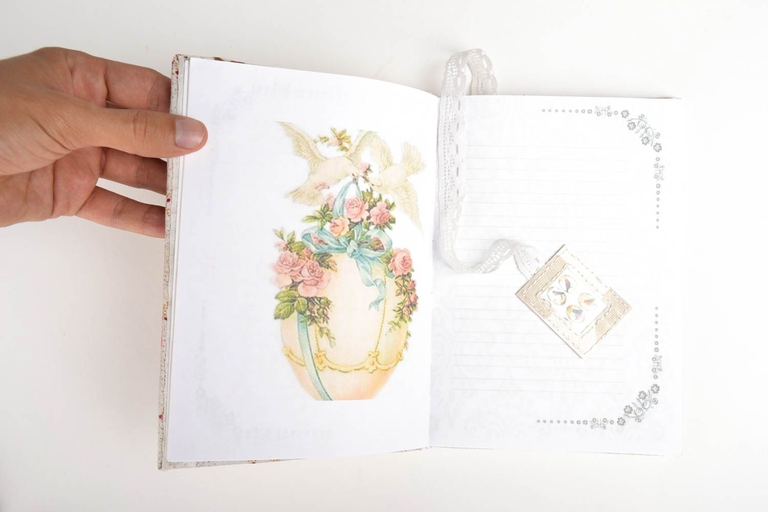 Handmade notepad handmade sketchbook designer notepad with flowers unusual gift photo 5