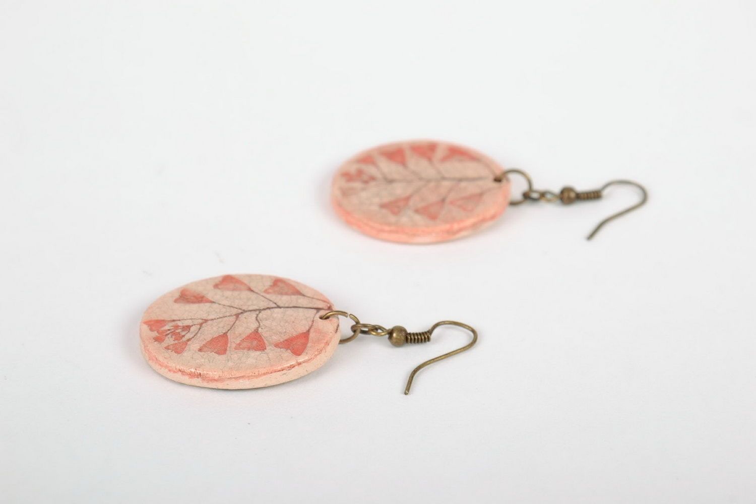 Ceramic earrings with painting photo 1