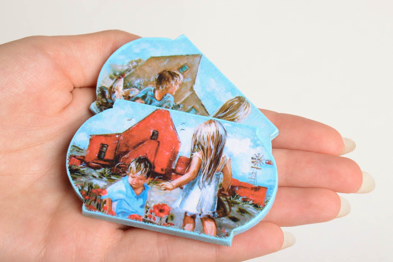 Imanes hechos a mano elementos decorativos souvenirs originales niños en ciudad foto 4