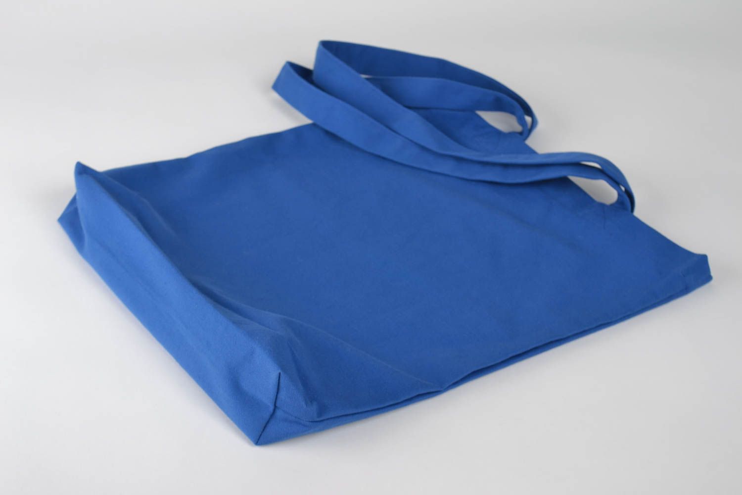 Handmade Stoff Tragetasche Designer Tasche Damen Accessoire groß dunkelblau foto 4