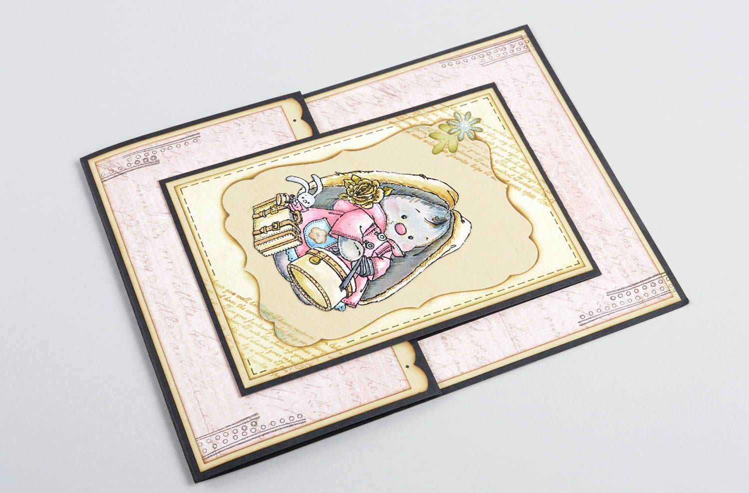 Handmade Karte für Geldgeschenke kreative Geschenkidee schöne Grußkarte Hase foto 1