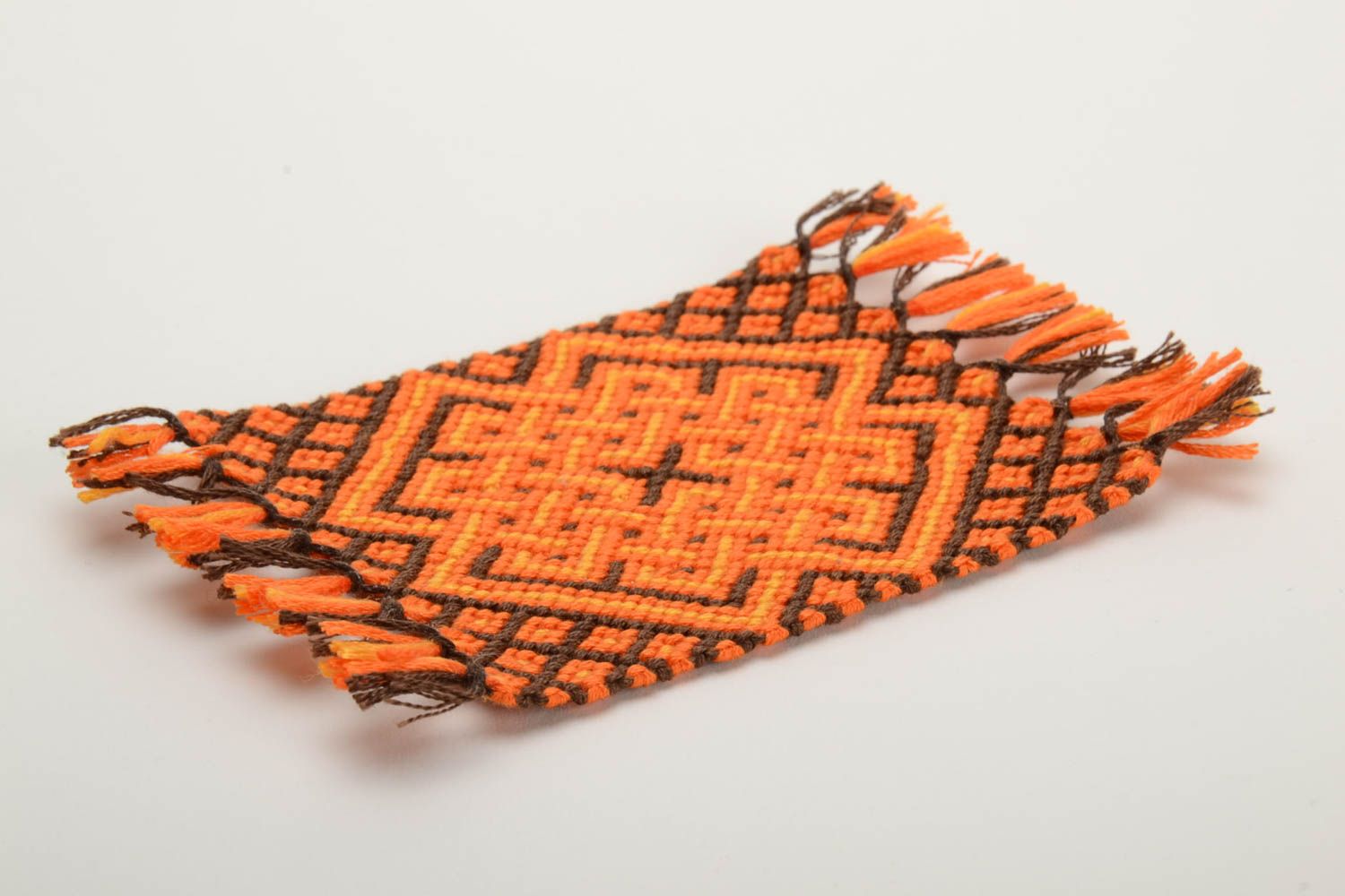 Textil Untersetzer für Tassen aus Mulinee Fäden geflochten handmade foto 4
