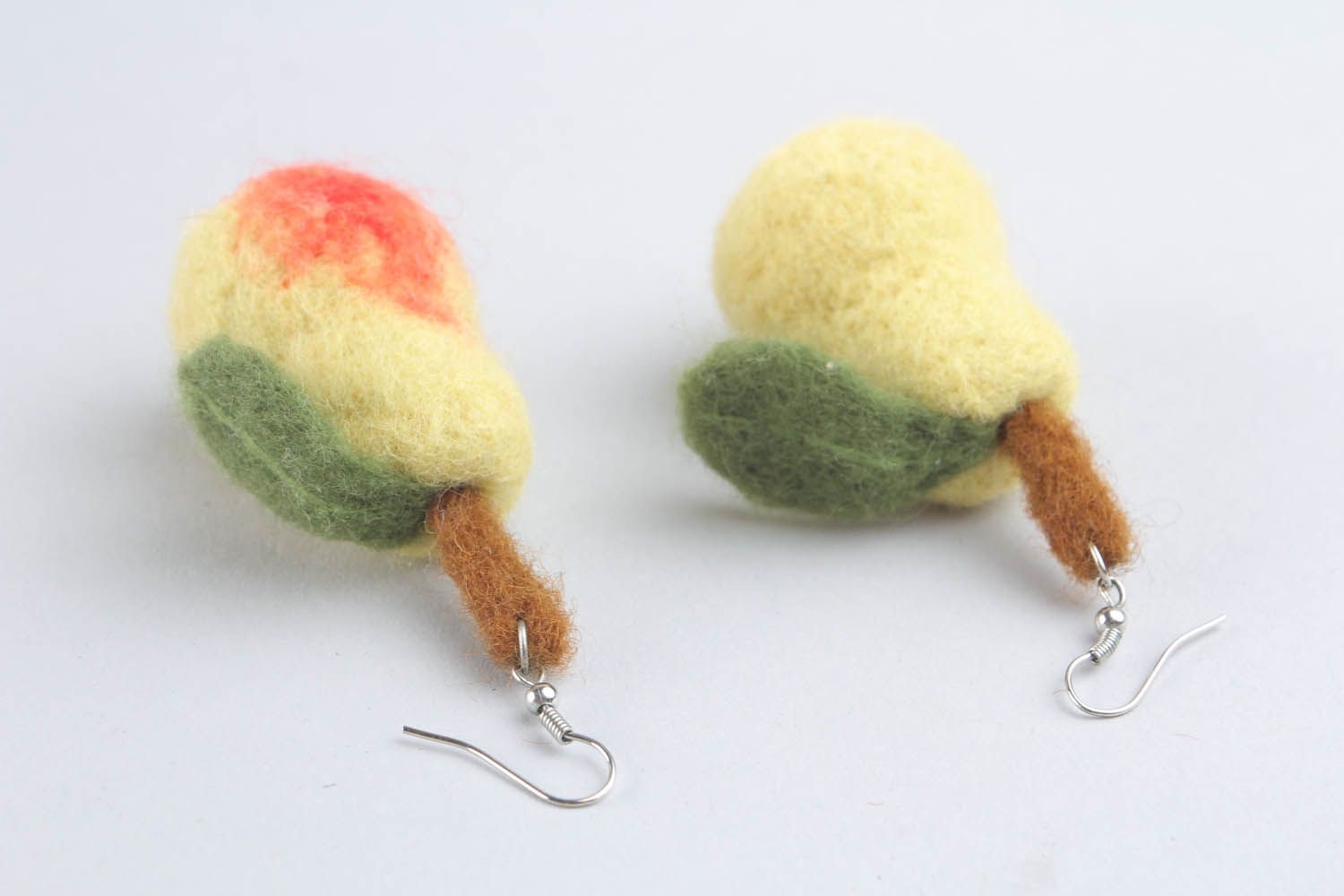 Wool earrings Pears photo 3
