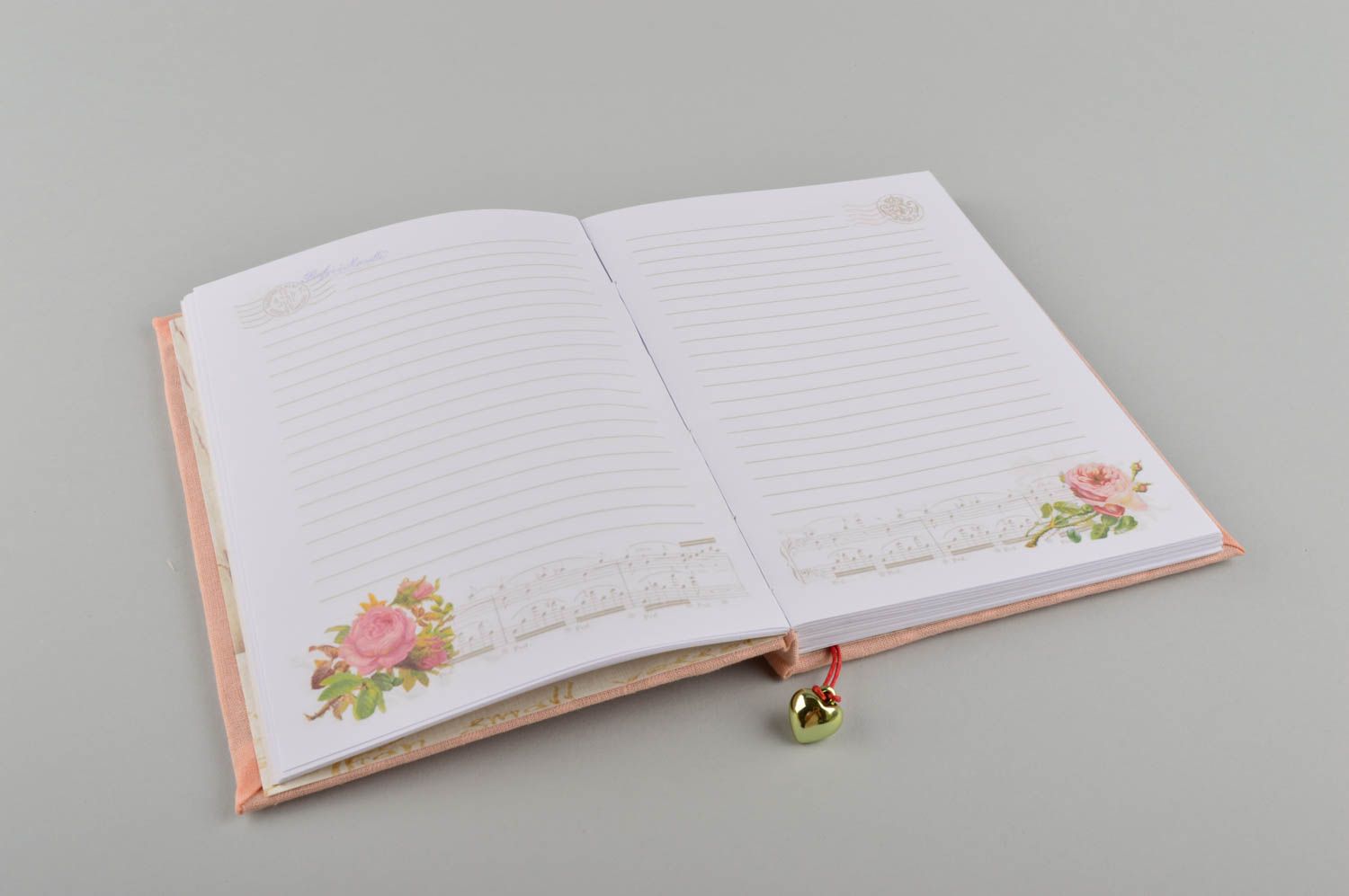 Libreta de notas hecha a mano rosada cuaderno de notas de tela regalo original  foto 3