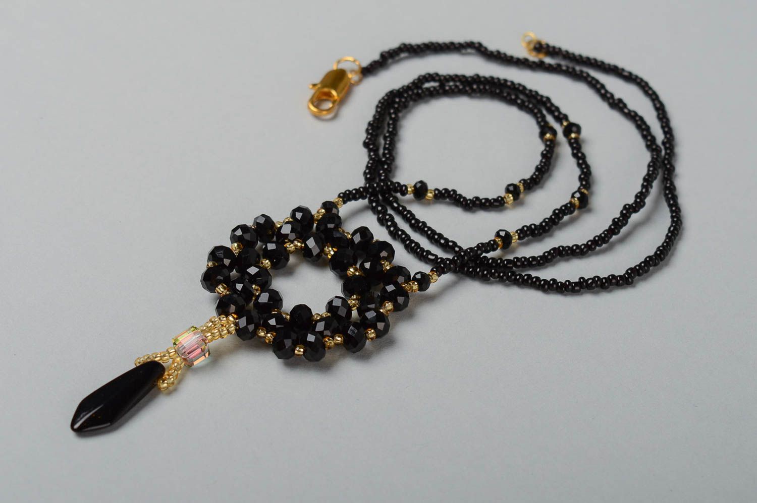 Handcraft necklace seed beads necklace designer accessories vintage bijouterie photo 3