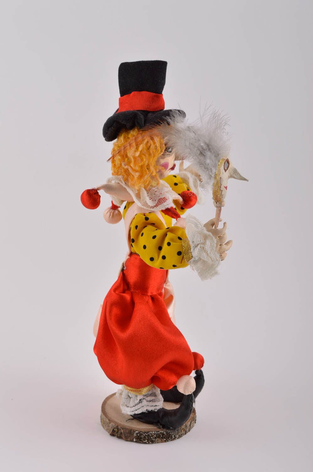 Clown Designer Puppe Keramik Figur Handarbeit Deko Puppe Keramik Puppe bunt toll foto 3