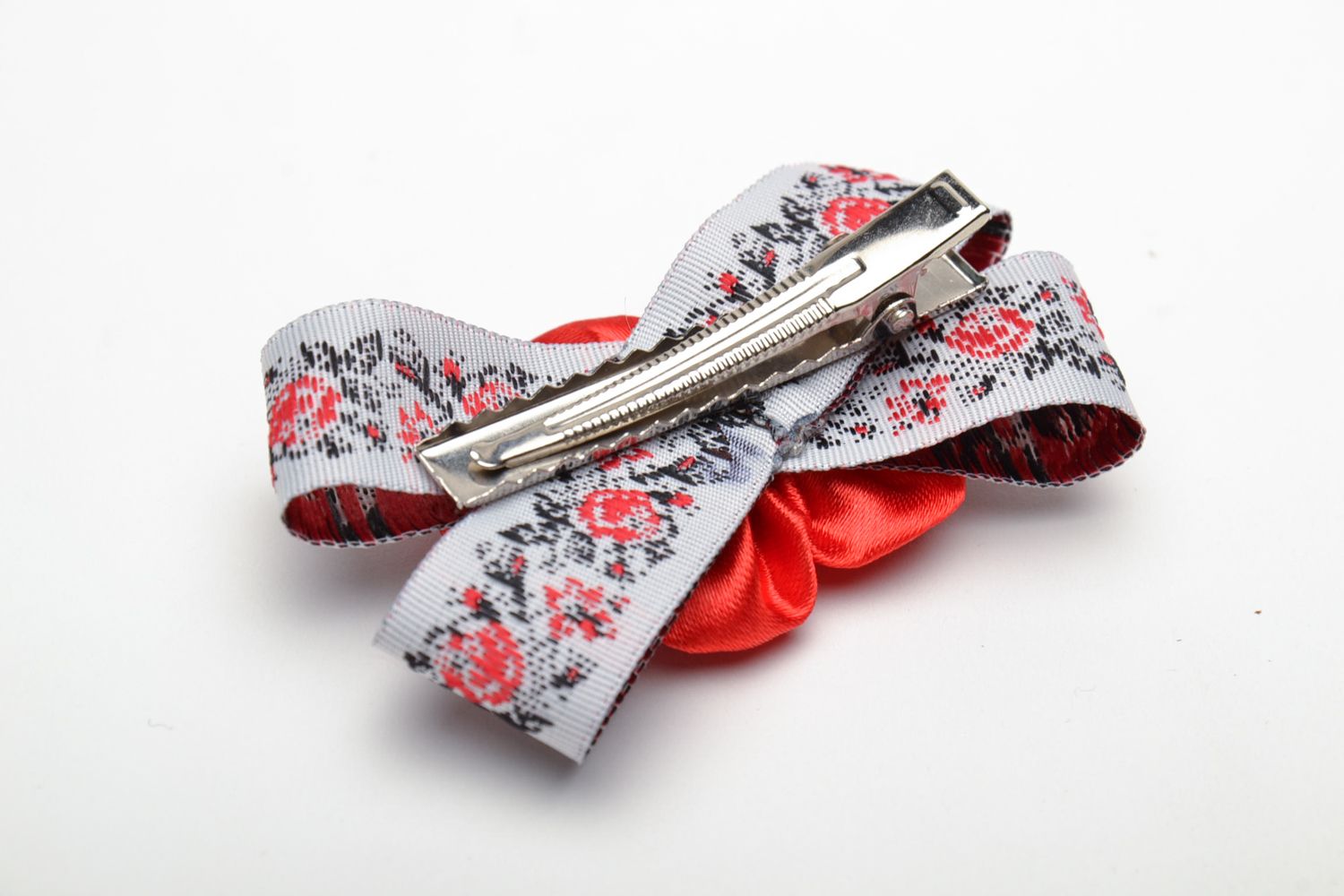 Hair clip with bow and flower photo 4