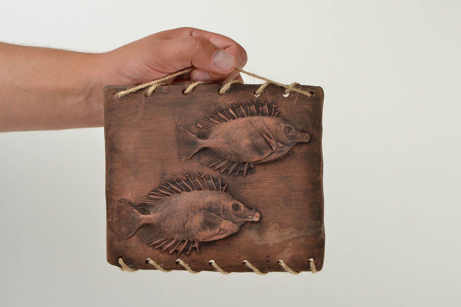 Панно на стену подарок ручной работы панно декоративное Рыбы морские лисицы фото 2
