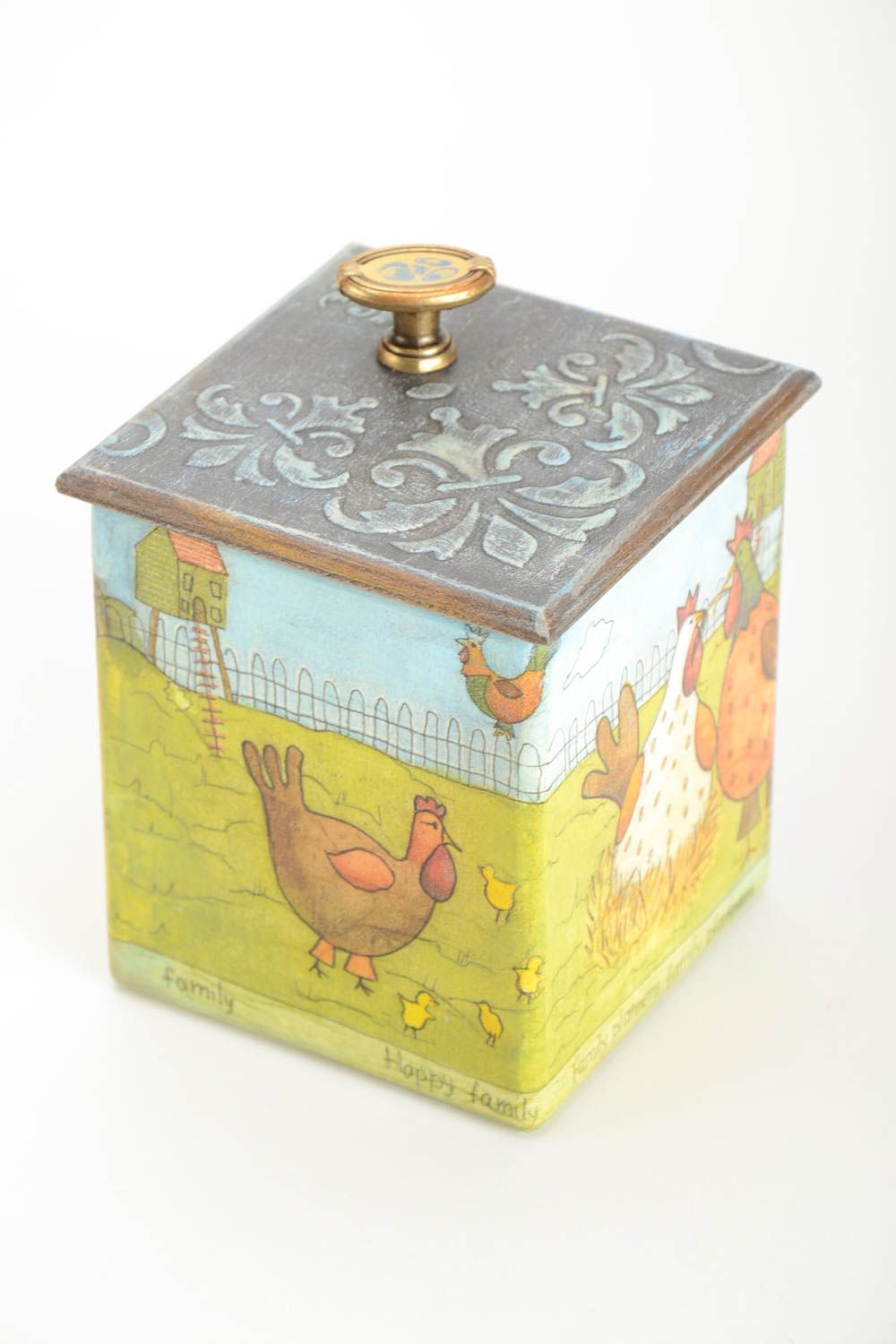 Caja de madera hecha a mano elemento decorativo con decoupage regalo original foto 5