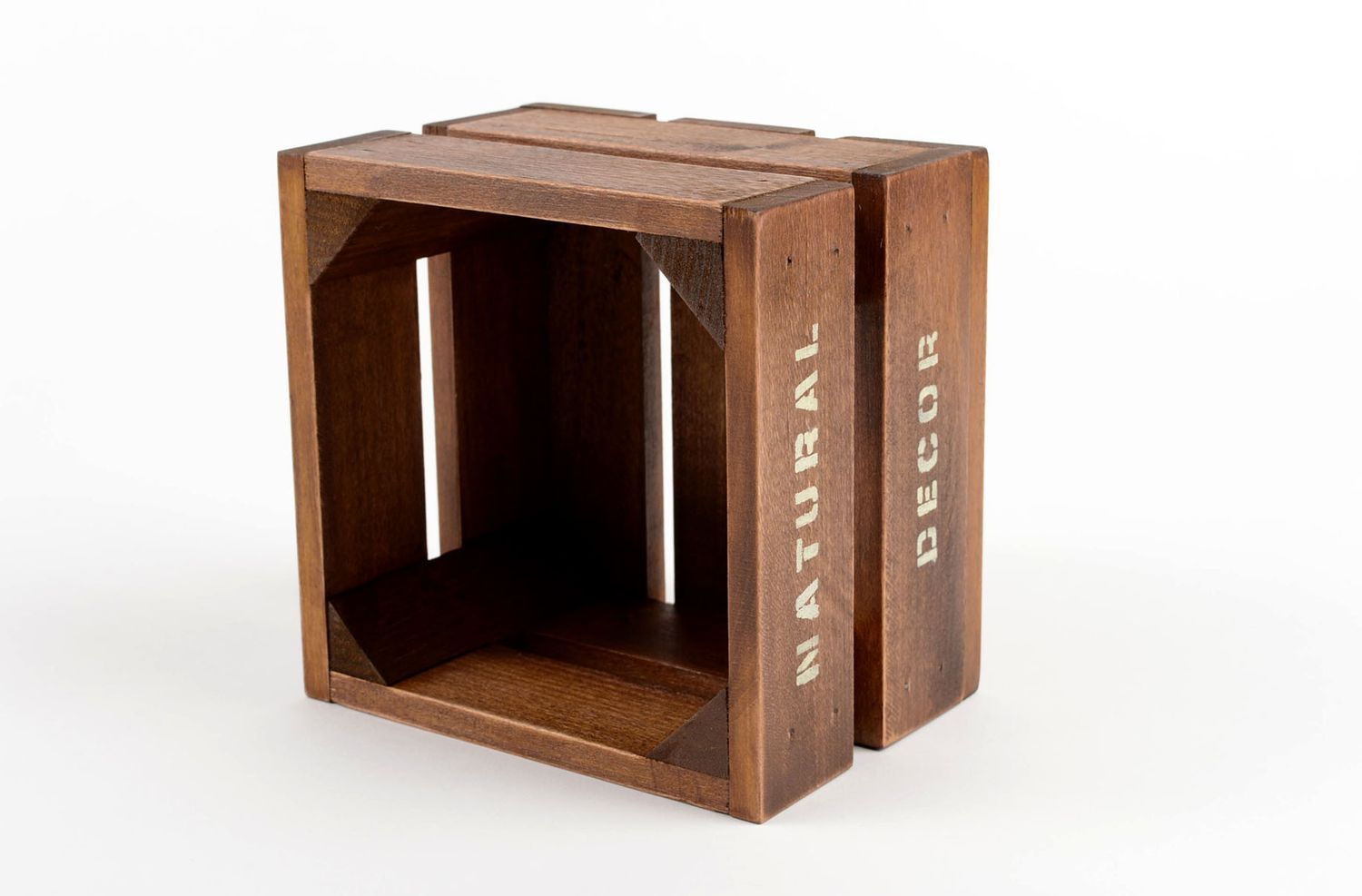 Panier rangement fait main Boîte en bois caisse design Déco maison originale photo 2