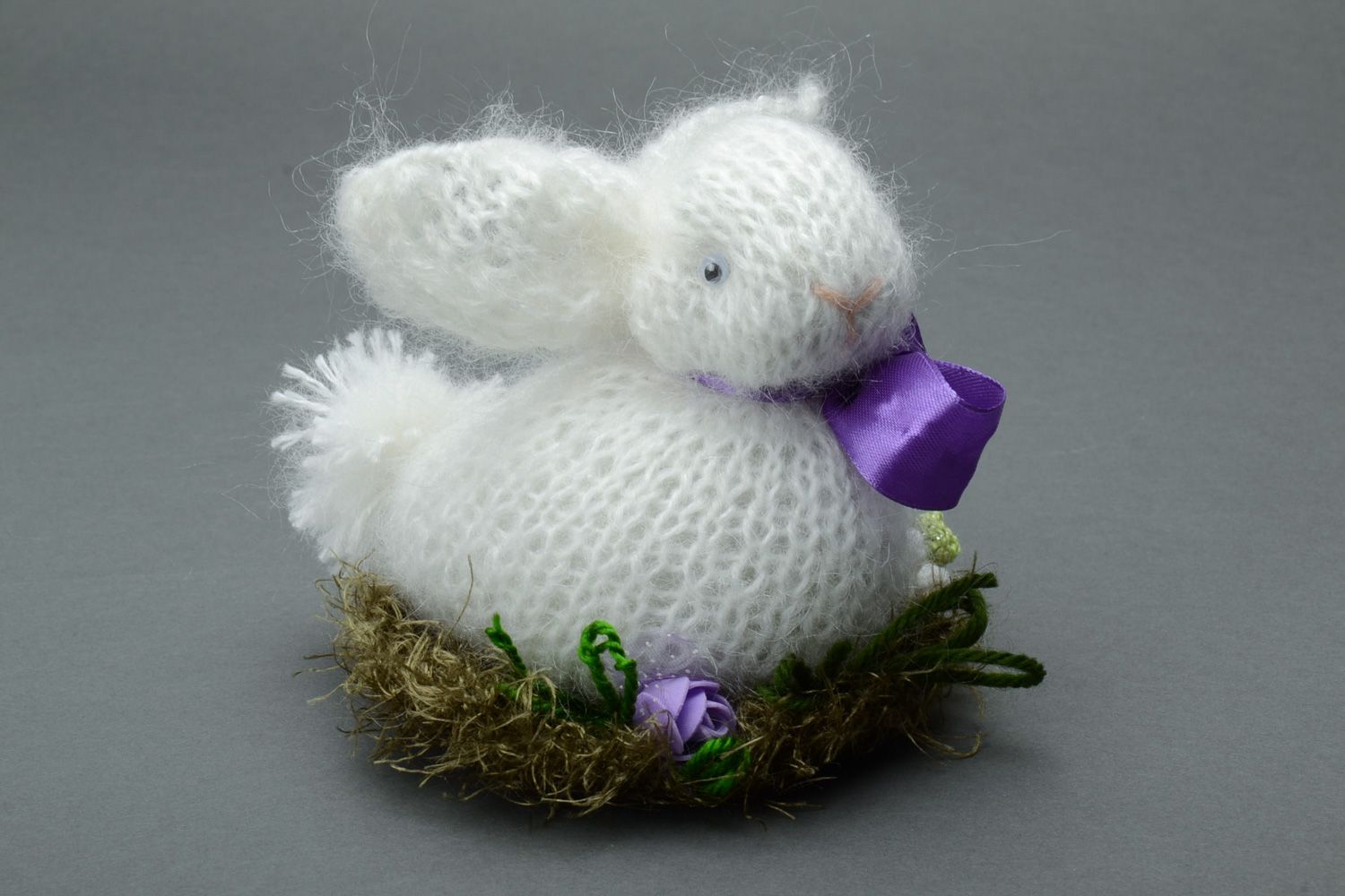 Handmade soft crochet toy rabbit photo 2