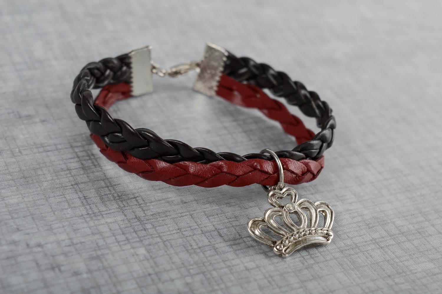 Handmade woven bracelet leather bracelet fashion jewelry bracelet with charm photo 1