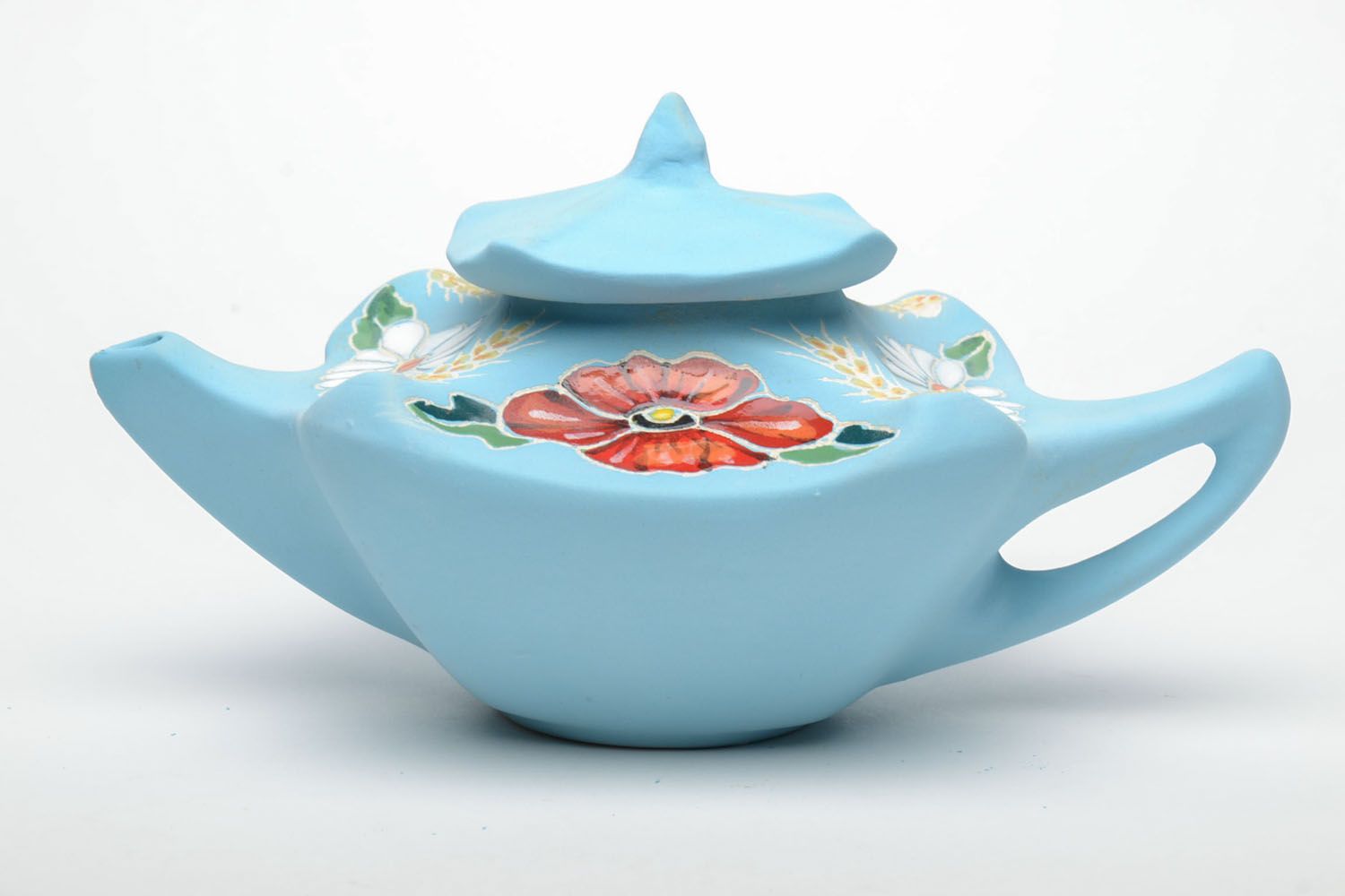 Homemade ceramic teapot Beautiful photo 2