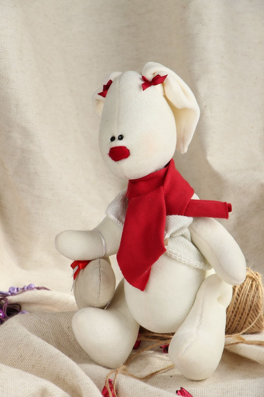Мягкая игрушка Белый кролик фото 5
