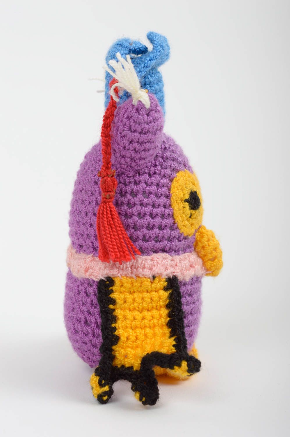 Peluche hibou faite main Jouet tricoté au crochet en coton Cadeau enfant photo 2