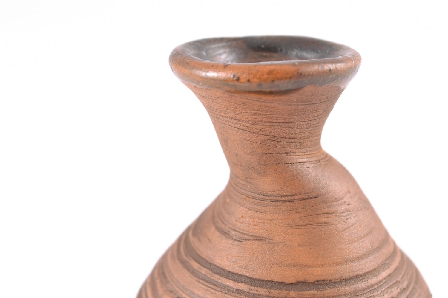 Petit vase en céramique cuit au lait brun fait main résistant à l'eau insolite photo 4