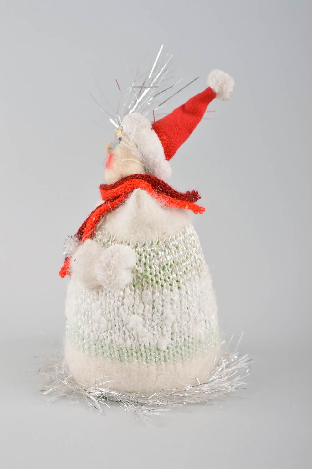 Игрушка ручной работы интерьерная игрушка мягкая игрушка снеговик праздничный фото 4