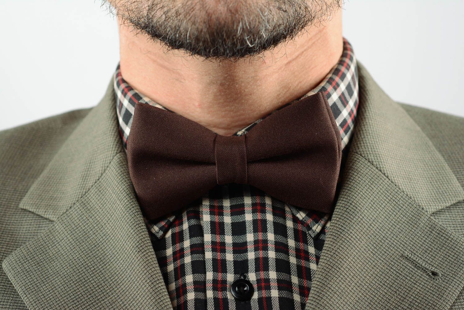 Braune Fliege Krawatte aus Textil foto 1