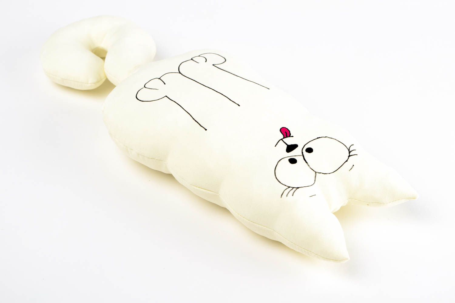 Игрушка-подушка ручной работы детская игрушка кошечка детская подушка светлая фото 4