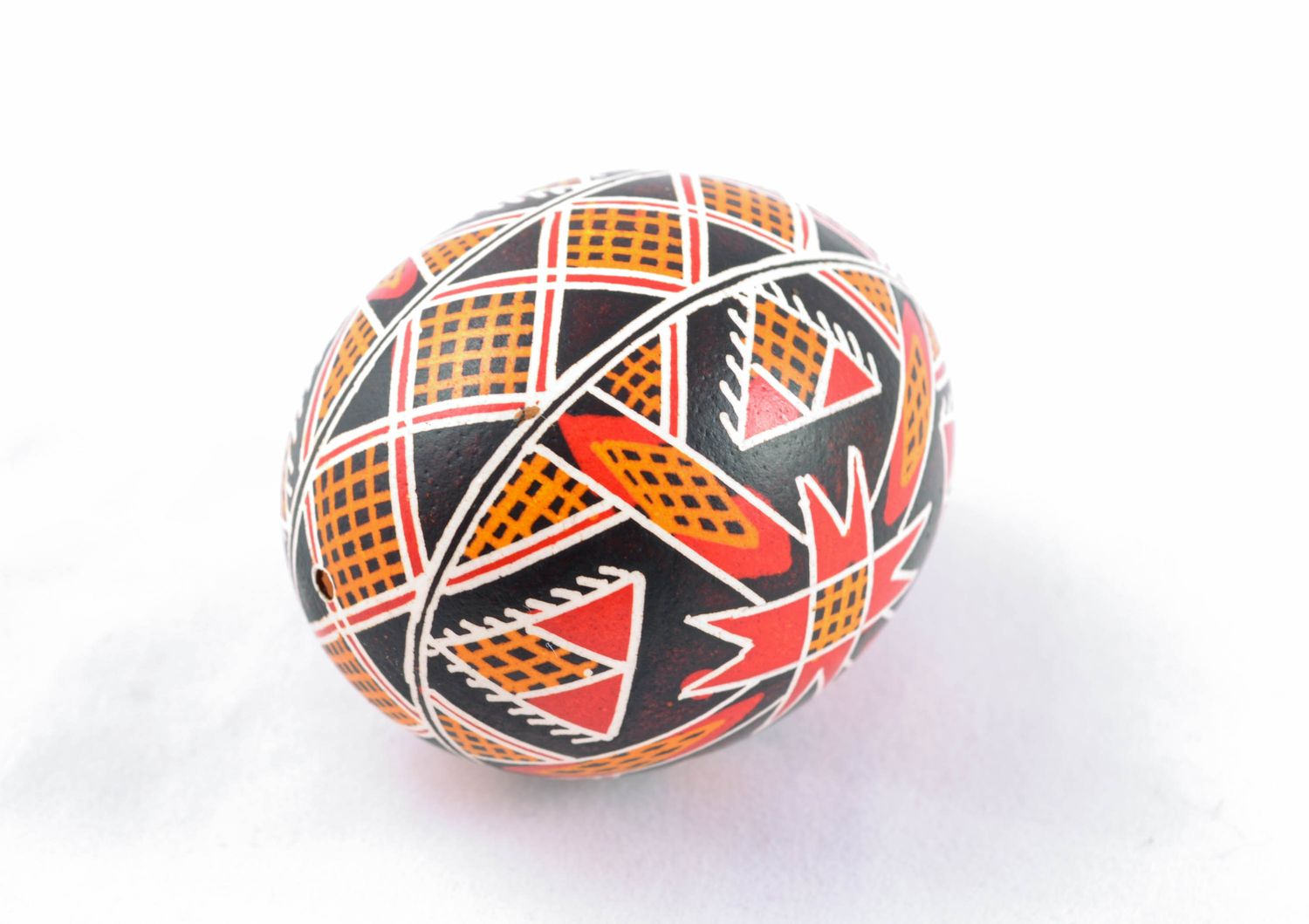 Handmade painted chicken egg with solar symbol photo 3