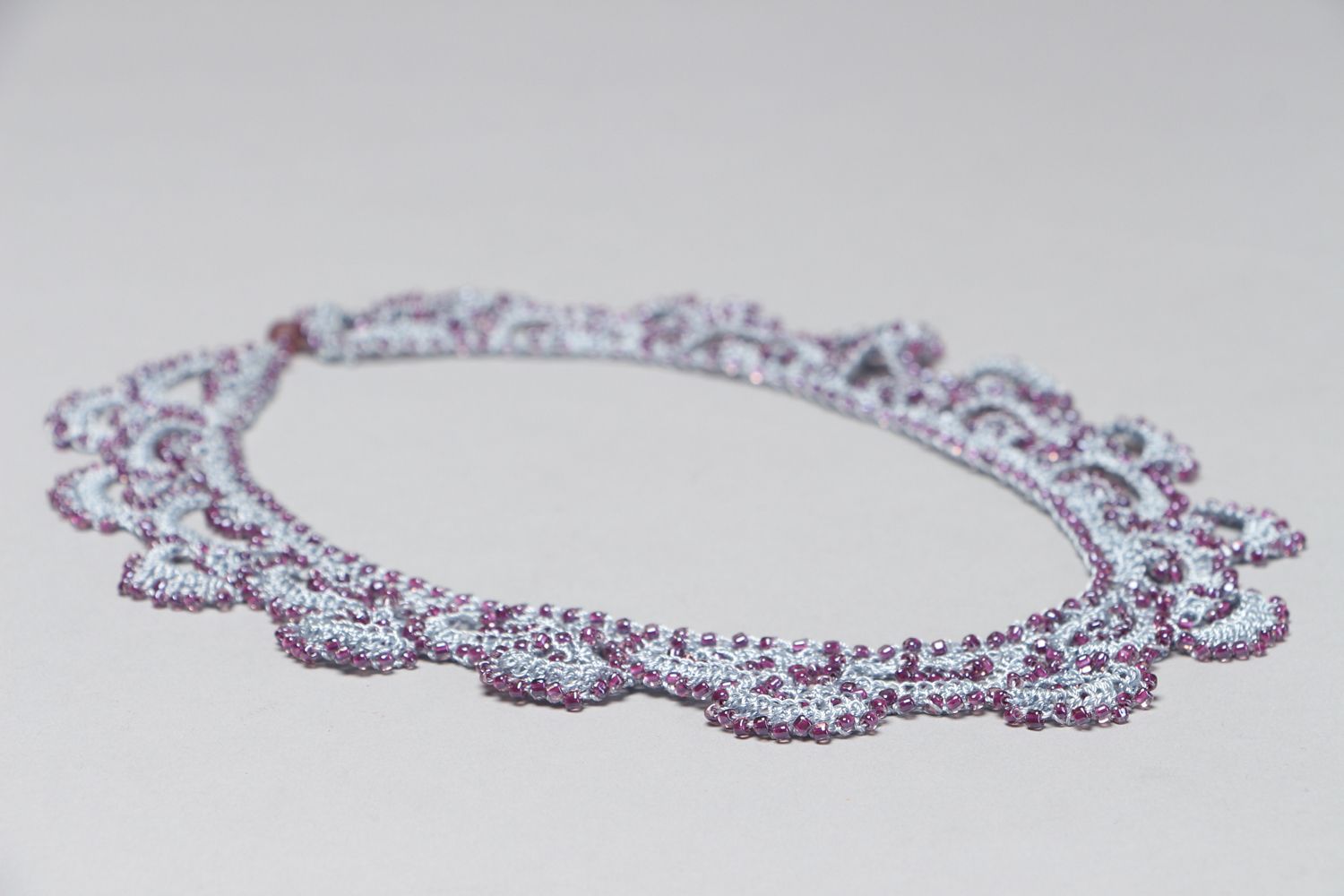 Light lacy crochet necklace photo 3