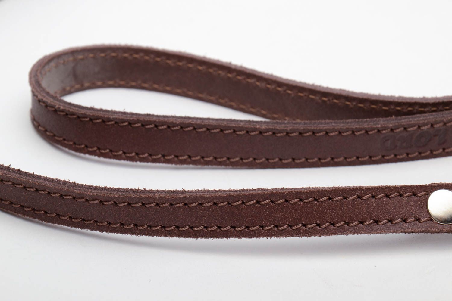 Brown leather leash photo 3