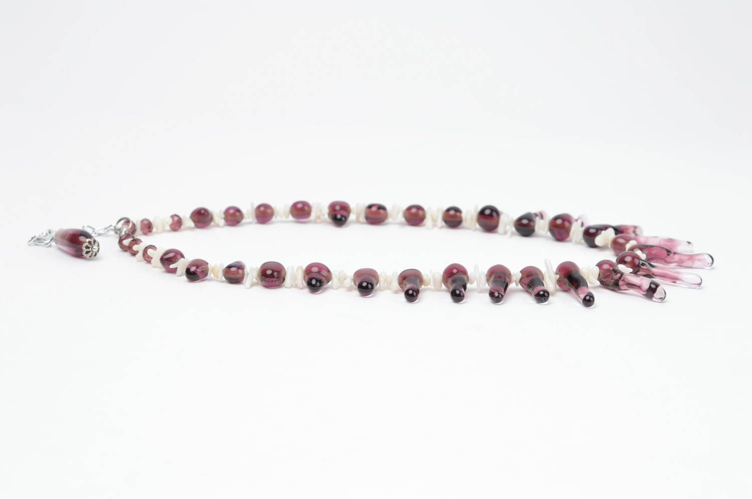 Beautiful handmade glass bead necklace beadwork ideas accessories for girls photo 4