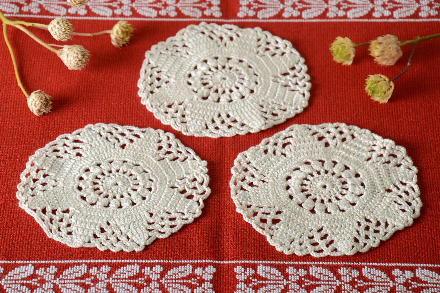 Handmade openwork napkins crochet napkins kitchen napkin interior ideas photo 1