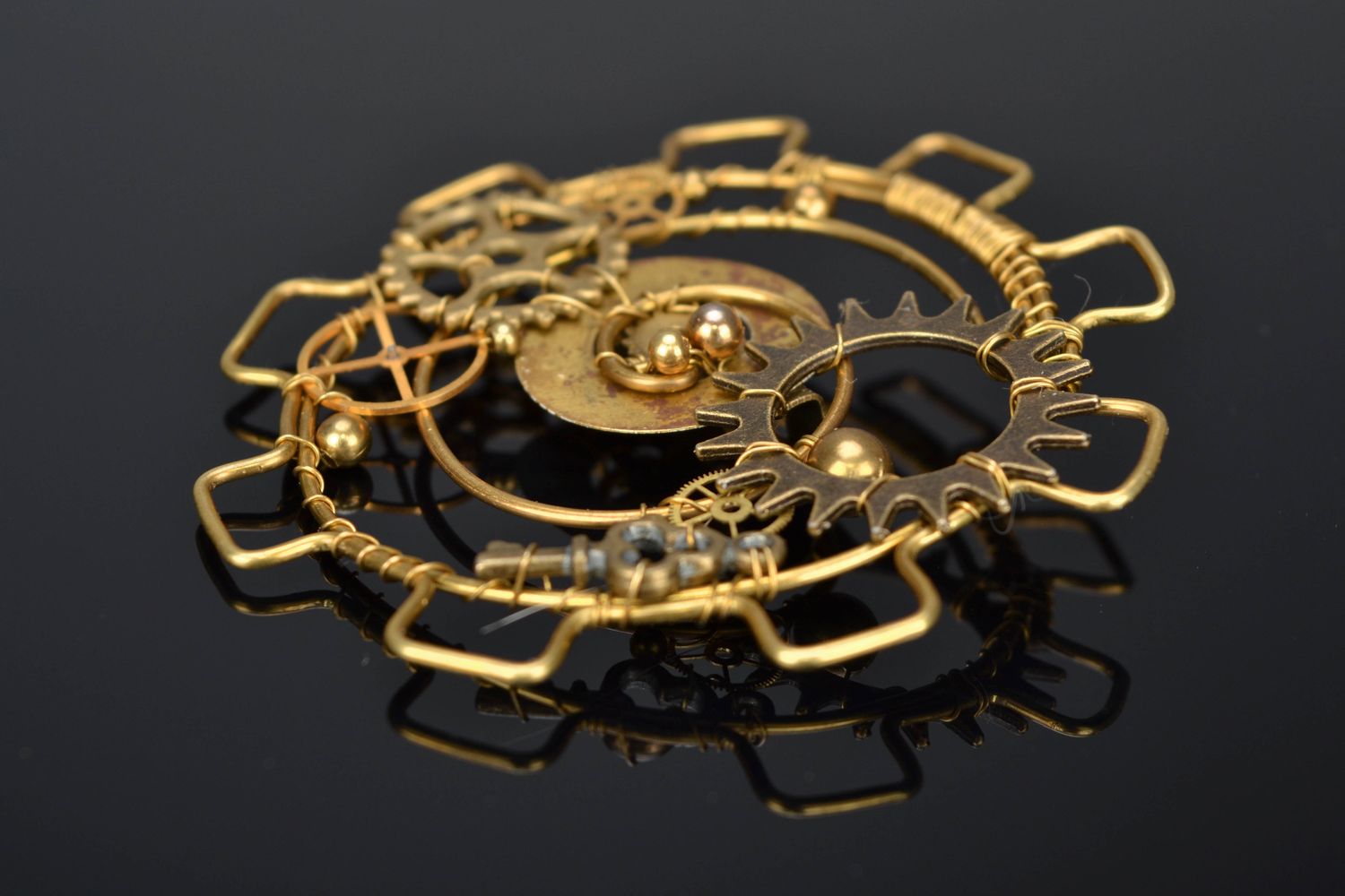 Steampunk brooch Structure of the Universe photo 1