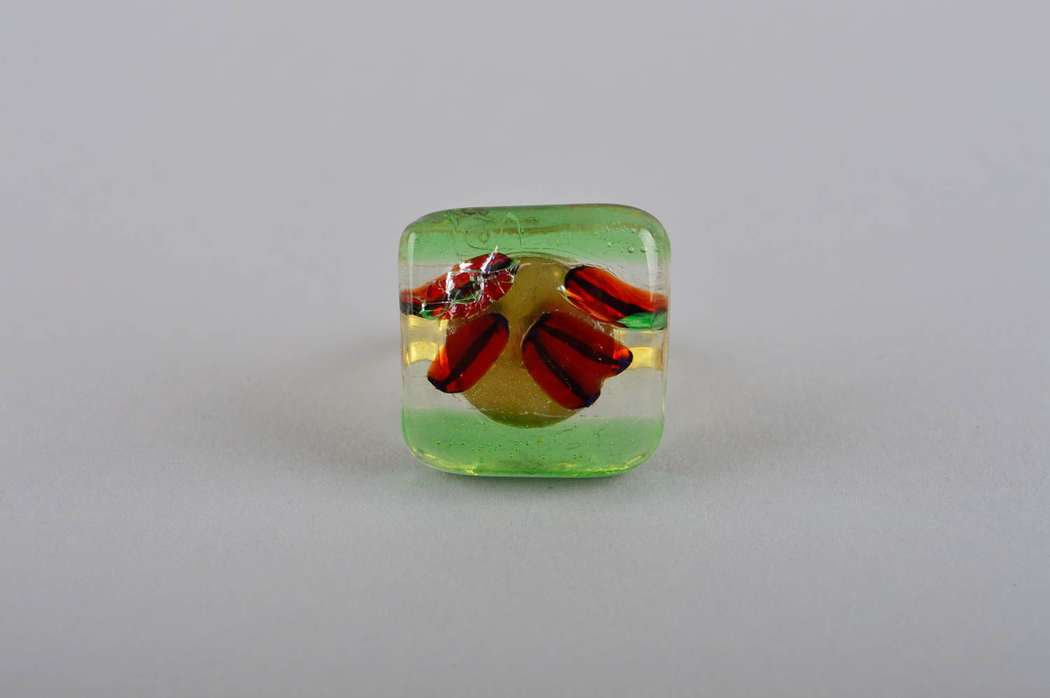 Handmade Ring Damen Schmuck aus Glas Designer Accessoire Geschenk Ideen bunt foto 2