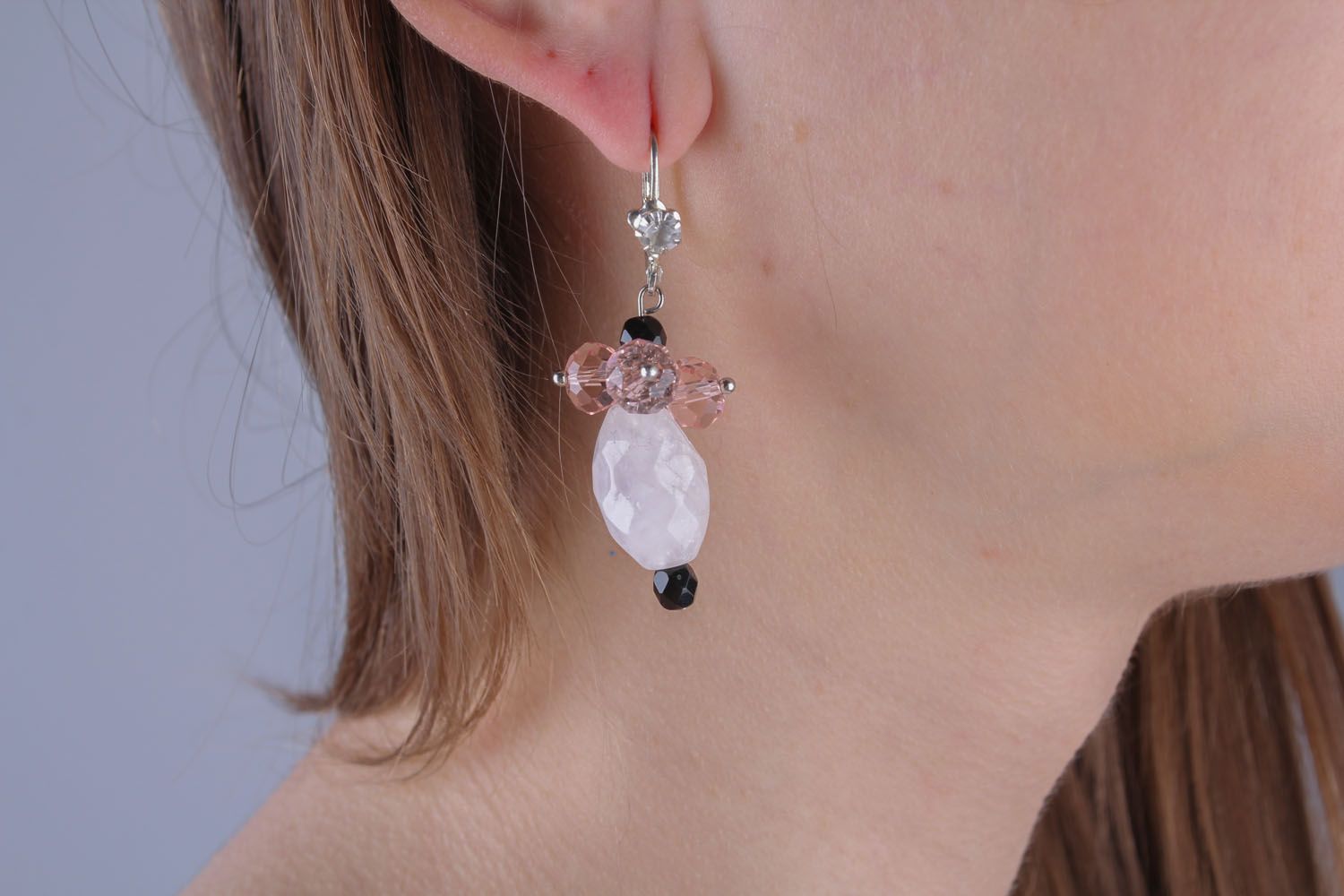 Earrings with natural stones photo 4